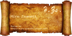 Hirn Zsanett névjegykártya